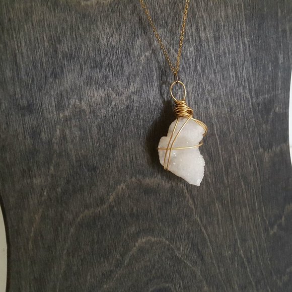 Clear Quartz Cluster Crystal Healing Necklace - Picture 6 of 10